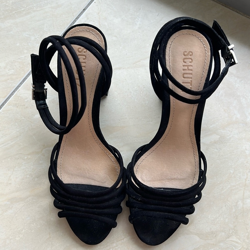 Schultz Black Suede Heels 6.5M $35 or best offer!